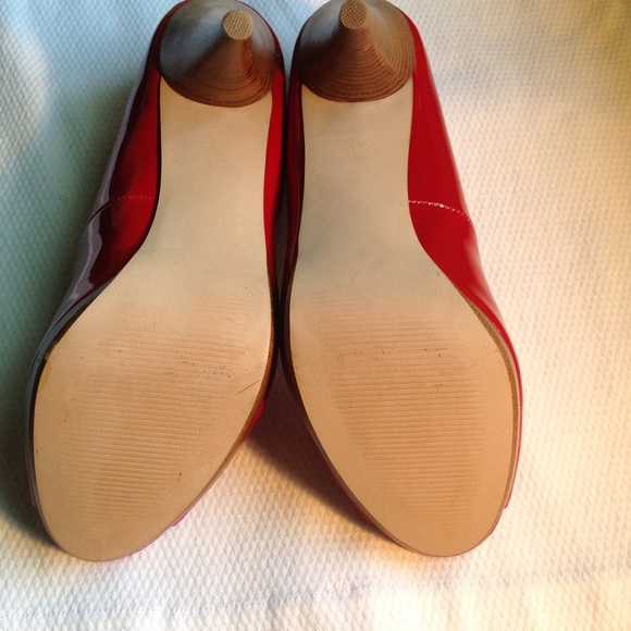 Red Peep Toe Heels NWT - Picture 6 of 8